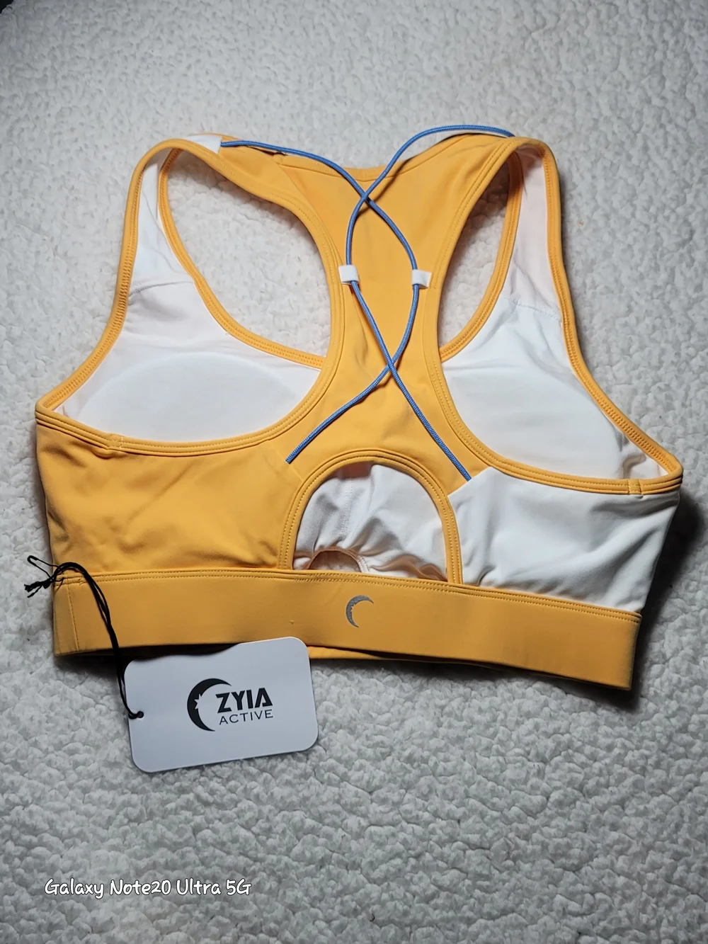 Zyia Active NWT Citrus Adelaide Sports Bra Color Block Yellow White Size S